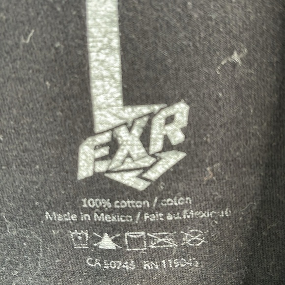 FXR Racing Men’s Logo T-Shirt Black White Back Graphic Crewneck Ride Division L - Picture 9 of 11